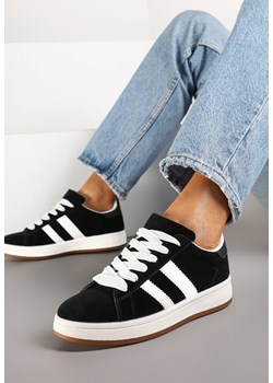 Czarne Sneakersy Ozdobione Paskami Dolirenna ze sklepu renee.pl w kategorii Buty sportowe damskie - zdjęcie 178048357