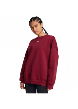 Damska bluza dresowa nierozpinana bez kaptura Under Armour UA Rival Fleece OS Crew - czerwona ze sklepu Sportstylestory.com w kategorii Bluzy damskie - zdjęcie 178048787