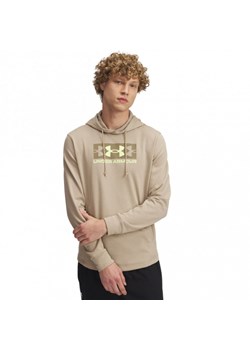 Męska bluza dresowa nierozpinana z kapturem Under Armour UA Rival Terry Logo Hood - beżowa ze sklepu Sportstylestory.com w kategorii Bluzy męskie - zdjęcie 178048906