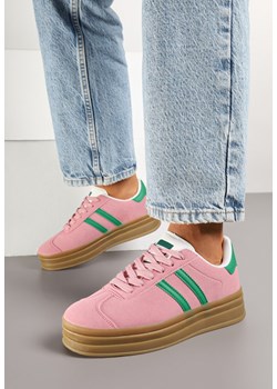 Ciemnoróżowe Klasyczne Sneakersy na Niewysokiej Platformie Terilee ze sklepu renee.pl w kategorii Buty sportowe damskie - zdjęcie 178051576
