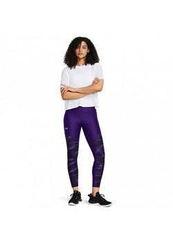Damskie legginsy treningowe Under Armour Tech Print Panel Ankle - fioletowe ze sklepu Sportstylestory.com w kategorii Spodnie damskie - zdjęcie 178051629
