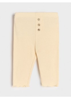 Sinsay - Legginsy z prążkowanej dzianiny - kremowy ze sklepu Sinsay w kategorii Odzież dla niemowląt - zdjęcie 178053968
