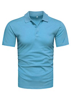 Koszulka polo męska turkusowa Recea ze sklepu Recea.pl w kategorii T-shirty męskie - zdjęcie 178059097