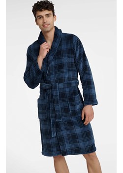Szlafrok męskie w kratkę Uranium 40986-59X, Kolor granatowy-kratka, Rozmiar XL, Henderson ze sklepu Primodo w kategorii Szlafroki męskie - zdjęcie 178061458