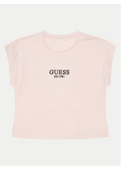 Guess T-Shirt J4BI3 4J131 Różowy Regular Fit ze sklepu MODIVO w kategorii Bluzki dziewczęce - zdjęcie 178066909