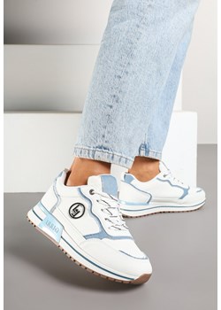 Biało-Niebieskie Sneakersy z Metaliczną Ozdobą Firamia ze sklepu renee.pl w kategorii Buty sportowe damskie - zdjęcie 178070867