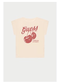 Guess T-Shirt J5GI00 K6YW4 Różowy Regular Fit ze sklepu MODIVO w kategorii Bluzki dziewczęce - zdjęcie 178082055