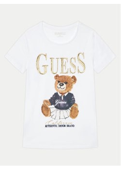 Guess T-Shirt J5RI24 K6YW4 Biały Regular Fit ze sklepu MODIVO w kategorii Bluzki dziewczęce - zdjęcie 178082159