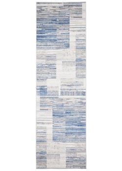 Szaro-niebieski geometryczny chodnik nowoczesny N0-T39 ze sklepu Edinos.pl w kategorii Dywany - zdjęcie 178084219