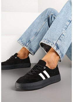 Czarne Skórzane Sneakersy w Stylu Kultowych Tenisówek Rerionelle ze sklepu born2be.pl w kategorii Buty sportowe damskie - zdjęcie 178093695