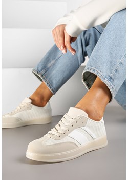 Beżowe Sneakersy w Stylu Tenisówek z Paskami Eleaniria ze sklepu renee.pl w kategorii Buty sportowe damskie - zdjęcie 178093707