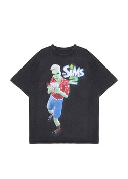 Cropp - Czarny T-shirt z The Sims - czarny ze sklepu Cropp w kategorii Bluzki damskie - zdjęcie 178102636