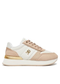 Tommy Hilfiger Sneakersy Th Fashion Runner FW0FW08475 Beżowy ze sklepu MODIVO w kategorii Buty sportowe damskie - zdjęcie 178109588