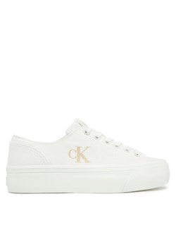 Calvin Klein Jeans Tenisówki Vulc Flatform Low Cv Mg YW0YW01763 Biały ze sklepu MODIVO w kategorii Trampki damskie - zdjęcie 178111558