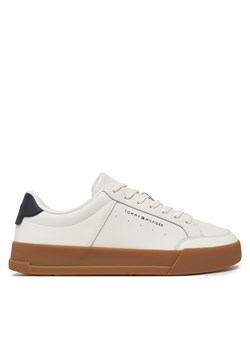 Sneakersy Tommy Hilfiger Th Court Mix Lth FM0FM05489 Biały ze sklepu eobuwie.pl w kategorii Buty sportowe męskie - zdjęcie 178114128