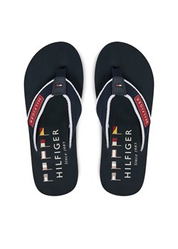 Japonki Tommy Hilfiger Patch Hilfiger Beach Sandal FM0FM05435 Granatowy ze sklepu eobuwie.pl w kategorii Klapki męskie - zdjęcie 178114136