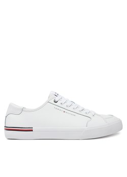 Tenisówki Tommy Hilfiger Core Corporate Vulc Leather FM0FM05399 Biały ze sklepu eobuwie.pl w kategorii Trampki męskie - zdjęcie 178114206