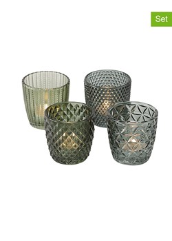 Boltze Świeczniki (4 szt.) "Marilu" w kolorze zielonym - wys. 8 x Ø 4 cm ze sklepu Limango Polska w kategorii Świeczniki - zdjęcie 178123908