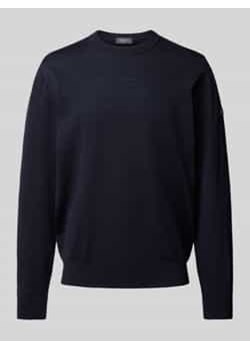 Sweter z dzianiny z żywej wełny z okrągłym dekoltem ze sklepu Peek&Cloppenburg  w kategorii Swetry męskie - zdjęcie 178147775