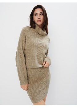 Mohito - Zielony sweter z ozdobnym splotem - khaki ze sklepu Mohito w kategorii Swetry damskie - zdjęcie 178148068