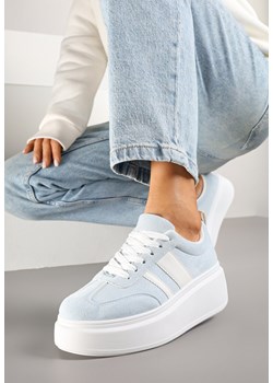 Niebieskie Sneakersy Klasyczne Tenisówki na Grubej Podeszwie z Koturnem Adessia ze sklepu renee.pl w kategorii Buty sportowe damskie - zdjęcie 178148779