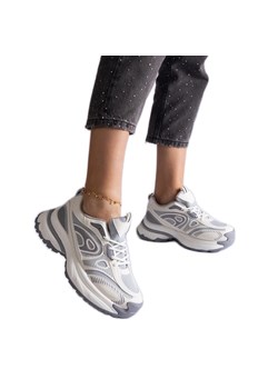 Szare damskie sneakersy sportowe ze sklepu ButyModne.pl w kategorii Buty sportowe damskie - zdjęcie 178153175