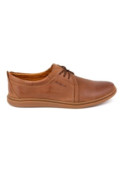 Buty męskie skórzane casual 2131 POLBUT camel brązowe ze sklepu ButyModne.pl w kategorii Półbuty męskie - zdjęcie 178153196