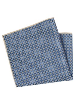 Męska, Elegancka Poszetka - Alties - Niebieska w Beżowe Groszki POSZALTTANIA0807 ze sklepu JegoSzafa.pl w kategorii Poszetki i butonierki - zdjęcie 178156129