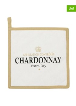 Mars &amp; More Łapki kuchenne (2 szt.)  &quot;Chardonnay&quot; w kolorze białym - 20 x 20 cm ze sklepu Limango Polska w kategorii Tekstylia kuchenne - zdjęcie 178165915