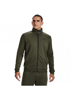 Męska bluza rozpinana bez kaptura Under Armour Sportstyle Tricot Jacket - khaki ze sklepu Sportstylestory.com w kategorii Bluzy męskie - zdjęcie 178170156