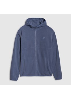 Polar regular z kapturem męski 4F 4FWSS25TFLEM321 - granatowy ze sklepu Sportstylestory.com w kategorii Bluzy męskie - zdjęcie 178170395