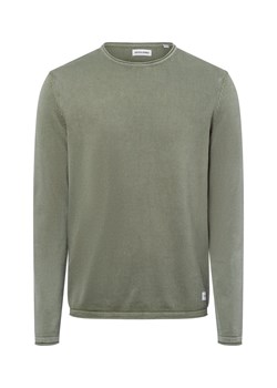 Jack & Jones Męski sweter z dzianiny - JJEleo Mężczyźni Bawełna zielony jednolity ze sklepu vangraaf w kategorii Swetry męskie - zdjęcie 178173476