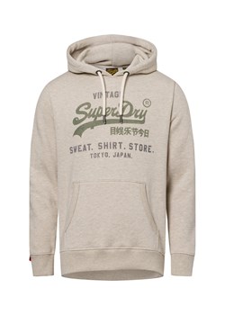 Superdry Męski sweter z kapturem Mężczyźni Bawełna beżowy jednolity ze sklepu vangraaf w kategorii Bluzy męskie - zdjęcie 178173489