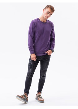 Bluza męska bez kaptura BASIC - fioletowa V11 B978 ze sklepu ombre w kategorii Bluzy męskie - zdjęcie 178180266