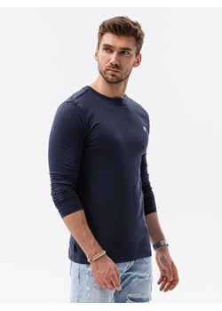 Longsleeve męski bez nadruku - granatowy V2 L135 ze sklepu ombre w kategorii T-shirty męskie - zdjęcie 178180345