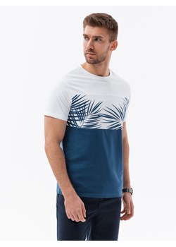T-shirt męski z nadrukiem - ciemnoniebieski V13 S1641 ze sklepu ombre w kategorii T-shirty męskie - zdjęcie 178181478