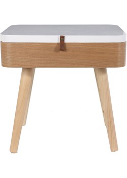 THE HOME DECO FACTORY Stolik nocny w kolorze jasnobrązowo-białym - 40 x 52 x 30 cm ze sklepu Limango Polska w kategorii Szafy - zdjęcie 178183719