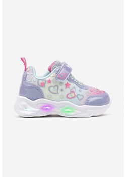 Niebieskie Buty Sportowe ze Świecącą Podeszwą i Zapięciem na Rzep Canelis ze sklepu born2be.pl w kategorii Buty sportowe dziecięce - zdjęcie 178184306