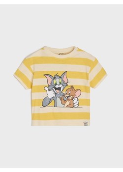 Sinsay - Koszulka w poziome pasy Tom & Jerry Core - kremowy ze sklepu Sinsay w kategorii T-shirty chłopięce - zdjęcie 178197539