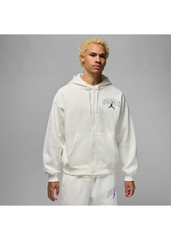 Męska bluza o kroju oversize z kapturem i zamkiem na całej długości Jordan Brooklyn Fleece - Biel ze sklepu Nike poland w kategorii Bluzy męskie - zdjęcie 178197799