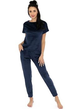 Welurowa piżama damska granatowa 301/02, Kolor granatowy, Rozmiar L, leptir ze sklepu Intymna w kategorii Piżamy damskie - zdjęcie 178200159