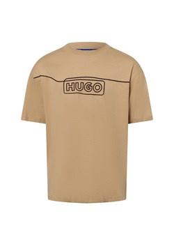 HUGO BLUE Koszulka męska - Noideryo Mężczyźni Bawełna wielbłądzi jednolity ze sklepu vangraaf w kategorii T-shirty męskie - zdjęcie 178202537