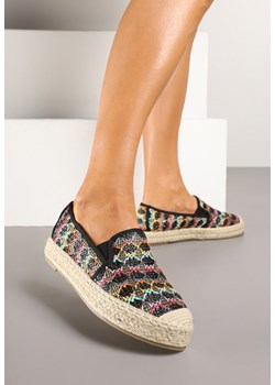 Czarne Espadryle na Plecionej Podeszwie z Metaliczną Nicią Panirel ze sklepu born2be.pl w kategorii Espadryle damskie - zdjęcie 178204717