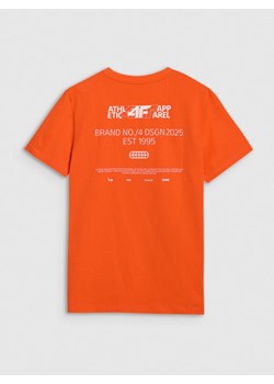 Męski t-shirt  z nadrukiem 4F 4FRSS25TTSHM2733 - pomarańczowy ze sklepu Sportstylestory.com w kategorii T-shirty męskie - zdjęcie 178205048