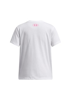 Dziewczęcy t-shirt z nadrukiem Under Armour UA Big Logo SS - biały ze sklepu Sportstylestory.com w kategorii Bluzki dziewczęce - zdjęcie 178209376