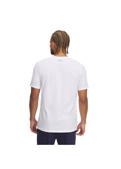 Męski t-shirt z nadrukiem Under Armour UA M Lc Fly In Logo SS - biały ze sklepu Sportstylestory.com w kategorii T-shirty męskie - zdjęcie 178209425