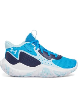 Dziecięce buty do koszykówki Under Armour UA GS JET \'23 - niebieskie ze sklepu Sportstylestory.com w kategorii Buty sportowe dziecięce - zdjęcie 178209478