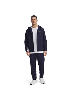 Męskie spodnie casual tkaninowe Under Armour UA Rival Woven Windbreaker Pant - granatowe ze sklepu Sportstylestory.com w kategorii Spodnie męskie - zdjęcie 178209496