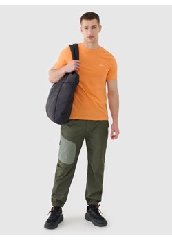 Męski t-shirt basic 4F 4FWSS25TTSHM2003 - pomarańczowy ze sklepu Sportstylestory.com w kategorii T-shirty męskie - zdjęcie 178209799