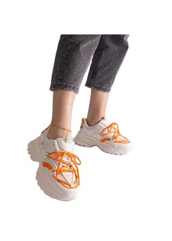Beżowe sneakersy sportowe damskie beżowy ze sklepu ButyModne.pl w kategorii Buty sportowe damskie - zdjęcie 178214305